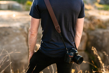 Leather Camera Strap on Male Photographer