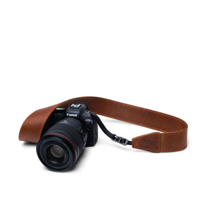 Classic Chestnut Brown Leather Camera Straps