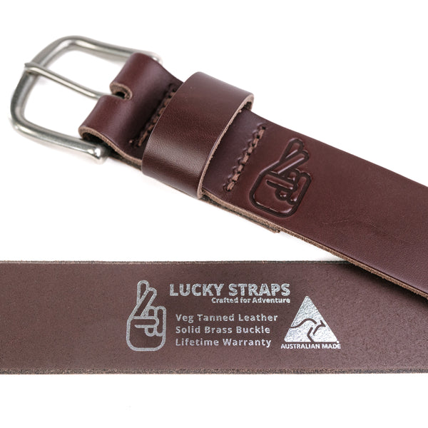 Adventure Leather Belt - Cognac Brass