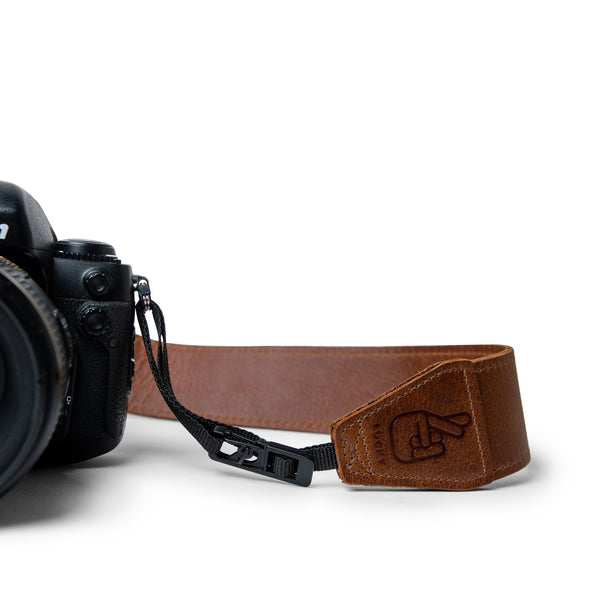 Close up of quick release camera strap for DSLR and Mirrorless Cameras