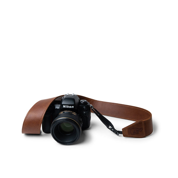Lucky Camera Strap Product Image of Brown Leather Strap
