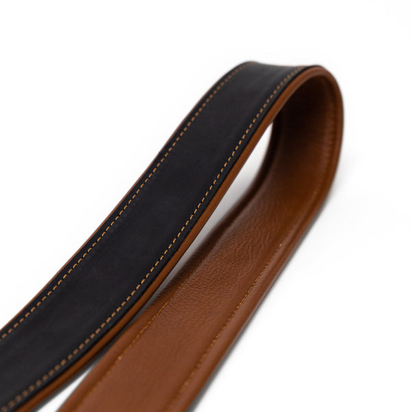 Deluxe 45 Padded Camera Strap - Black/Tan Leather