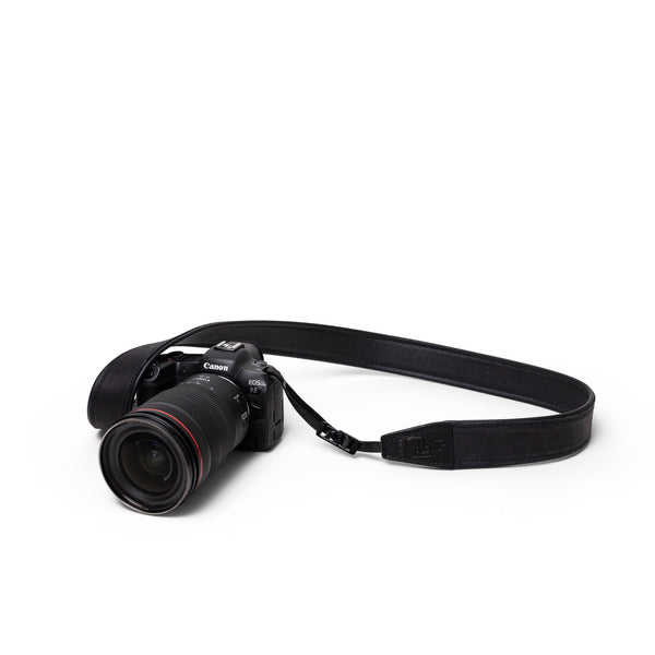 Deluxe 45 Padded Camera Strap - Black Leather
