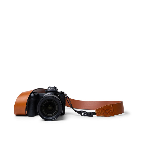 Lucky Straps Simple 40 Camera Strap in Tan Leather with New Design Quick Release System