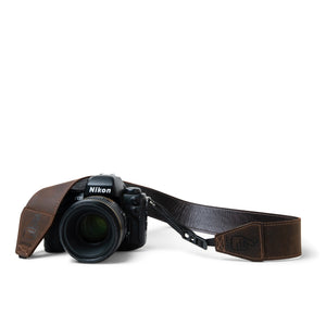 Dark Brown Mocha Leather Camera Straps