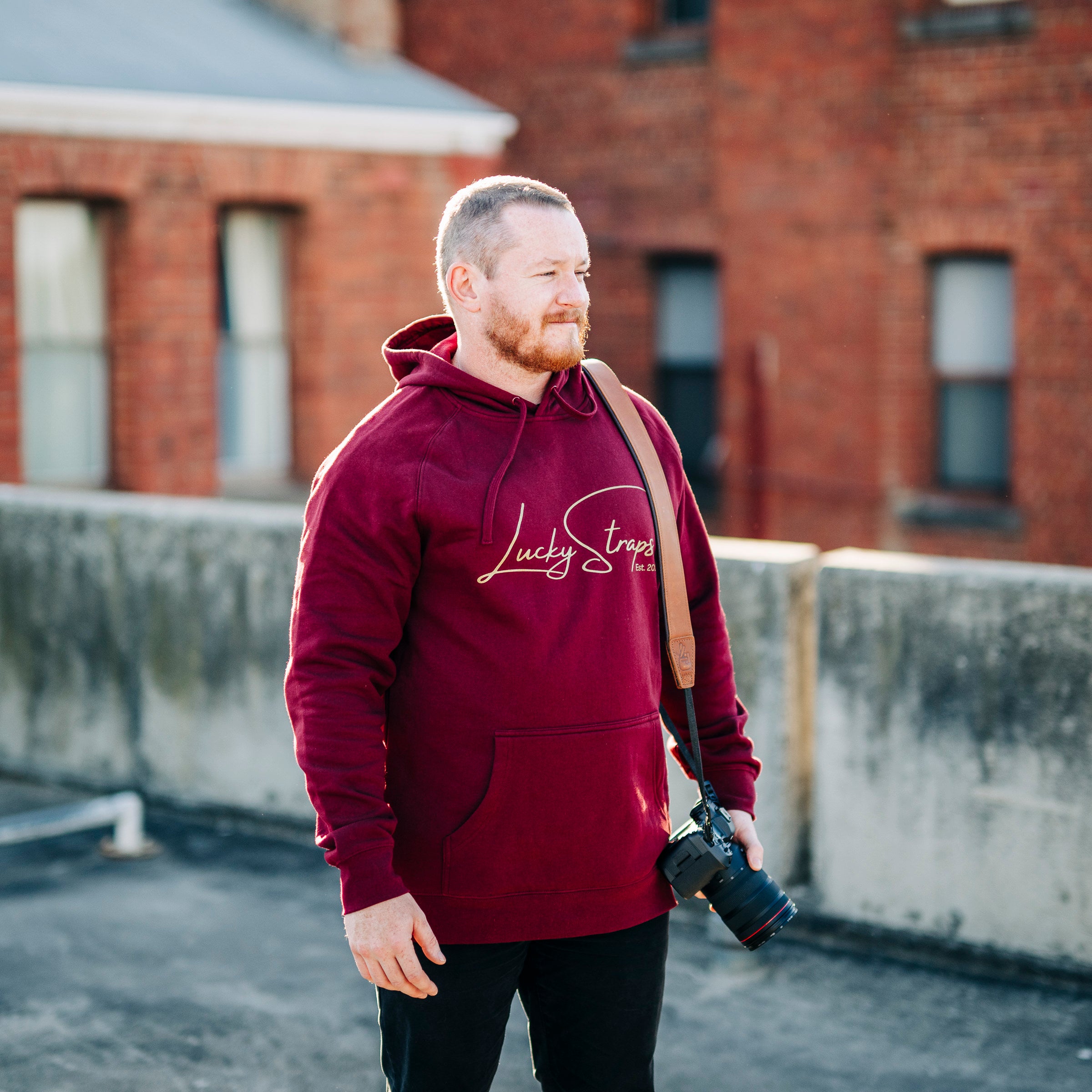 Lucky Straps Hoodie - Burgundy/Gold