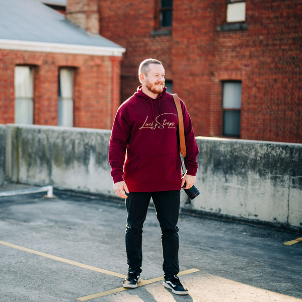 Lucky Straps Hoodie - Burgundy/Gold