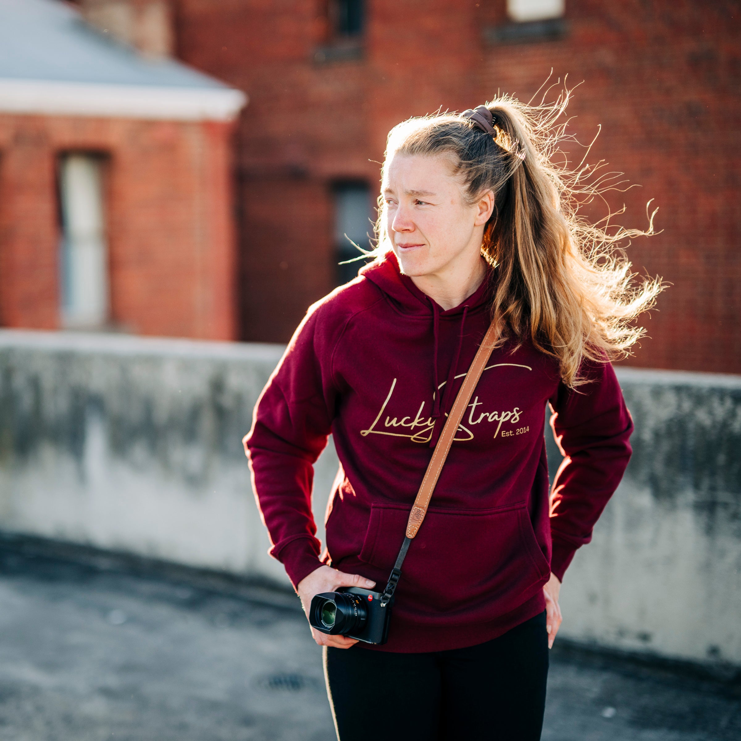 Lucky Straps Hoodie - Burgundy/Gold