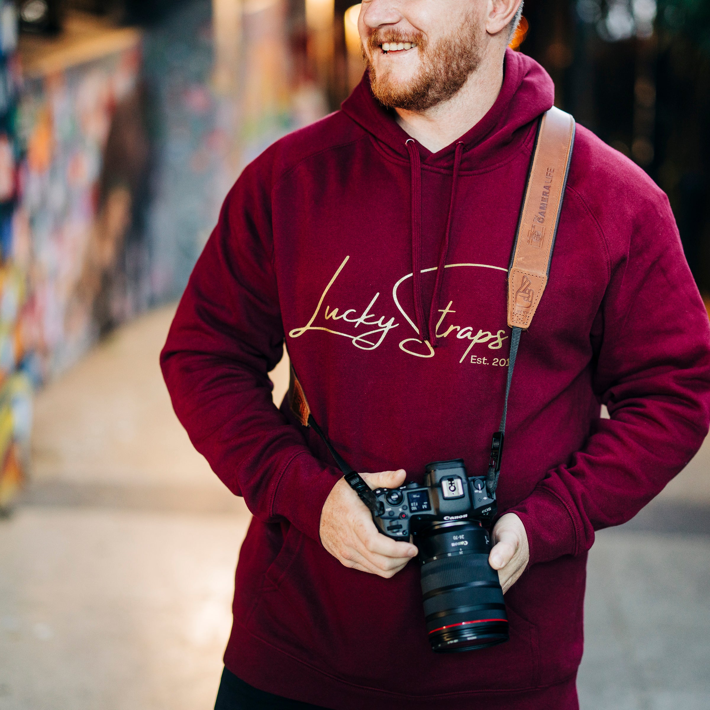 Lucky Straps Hoodie - Burgundy/Gold