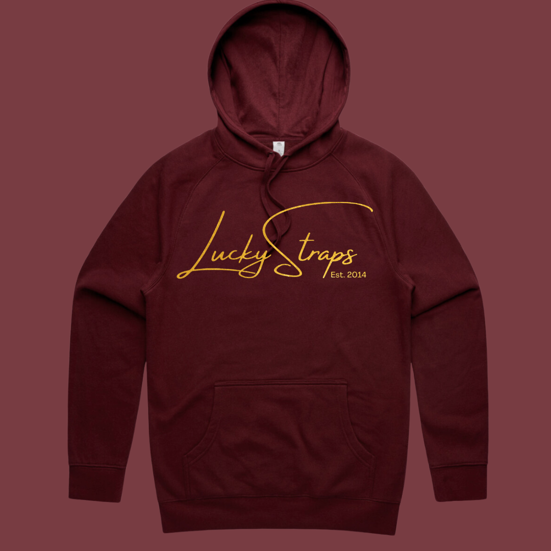 Lucky Straps Hoodie - Burgundy/Gold