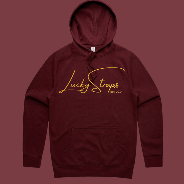 Lucky Straps Hoodie - Burgundy/Gold