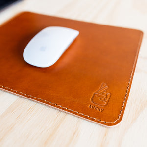 Mouse Pad - Tan Leather