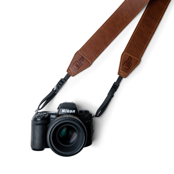 Quick Release Leather Camera Strap in Antique Brown Leather