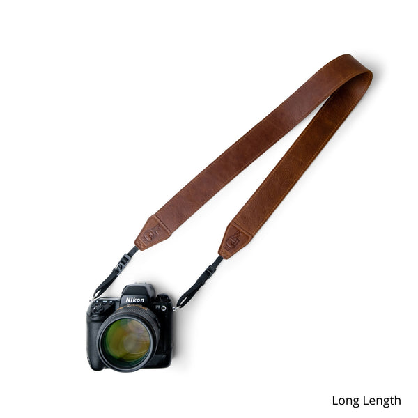 Long Length Camera Sling in Antique Brown Leather
