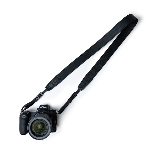 Black Leather Camera Strap with Personalisation for Photography Gift