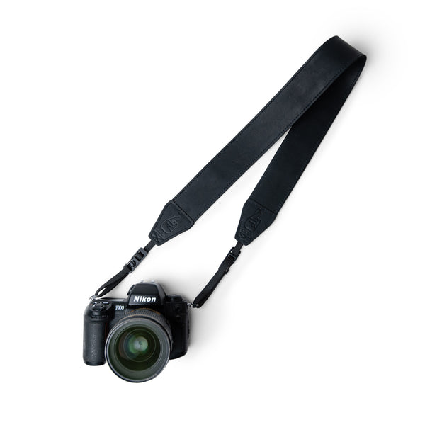 Vintage Black Leather Quick Release Lucky Camera Strap for Travel Photographers