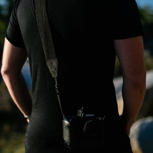 Quick Release Anti-Theft Travel Camera Strap Australian Made with Natural CottonCotton 50 Camera Strap - Black