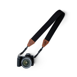 Anti-Theft Camera Straps for Travelling Photographers and VloggersCotton 50 Camera Strap - Black/Chestnut