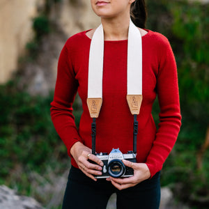 Anti-Theft Camera Straps for Travelling Photographers and VloggersCotton 50 Camera Strap - Cream/Desert Tan
