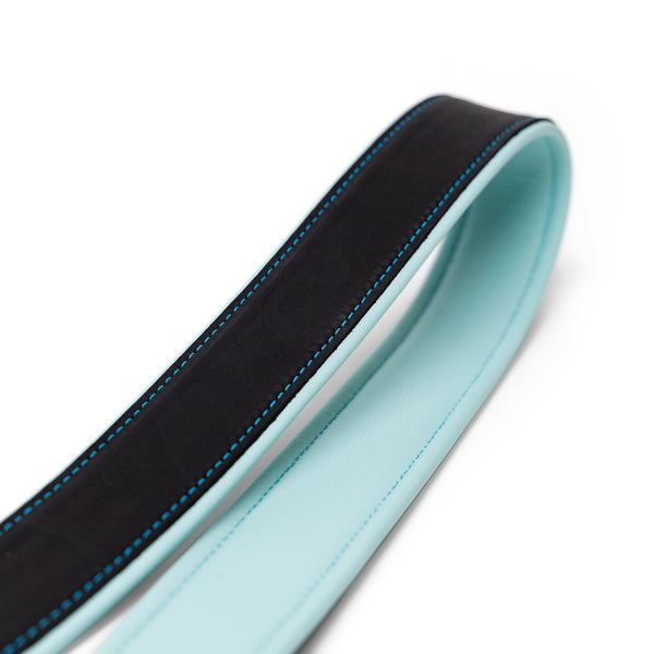 Deluxe 45 Padded Camera Strap - Black/Teal Leather