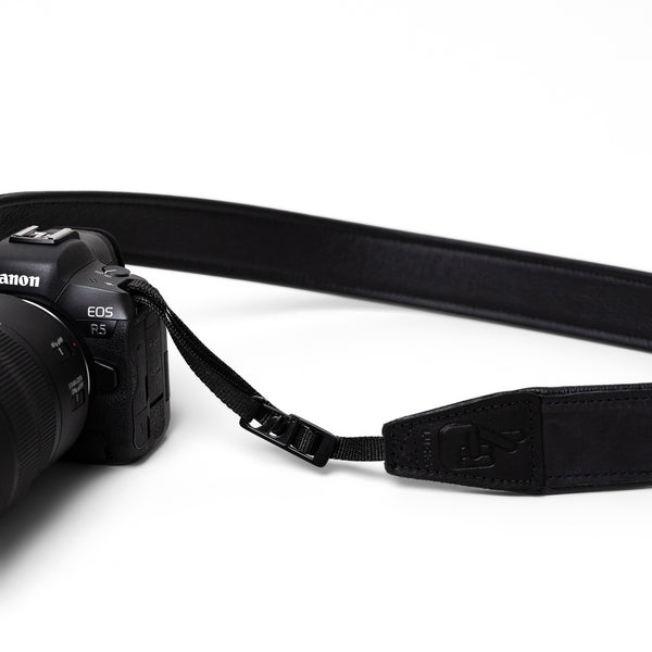 Deluxe 45 Padded Camera Strap - Black Leather