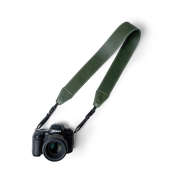 Anti-Theft Green Leather Camera Straps for Travelling Photographers and Vloggers