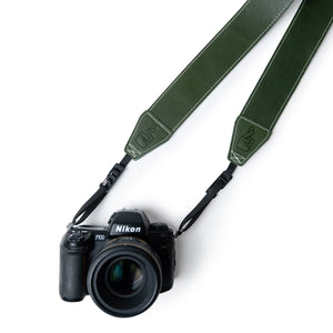 Green Leather Camera Strap Personalised Gift for PhotographersStandard 53 - Olive Green