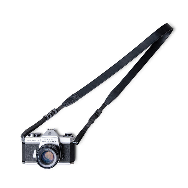Black Leather Camera Strap with Personalisation for Photography Gift