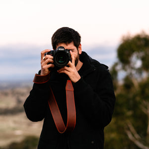 Handmade Leather Camera Strap Personalised for the Perfect Photography GiftStandard 53 - Classic Chestnut Brown