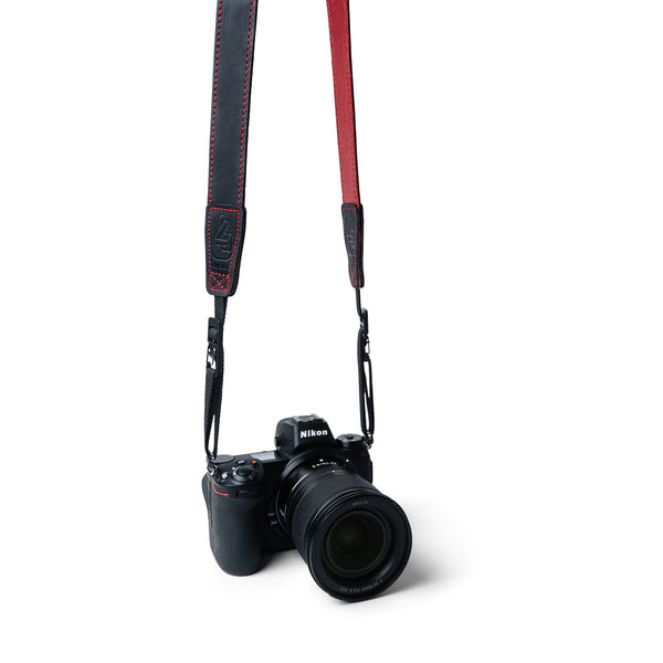Wine Red Leather Camera Strap with Quick Release System by Lucky Straps Australia