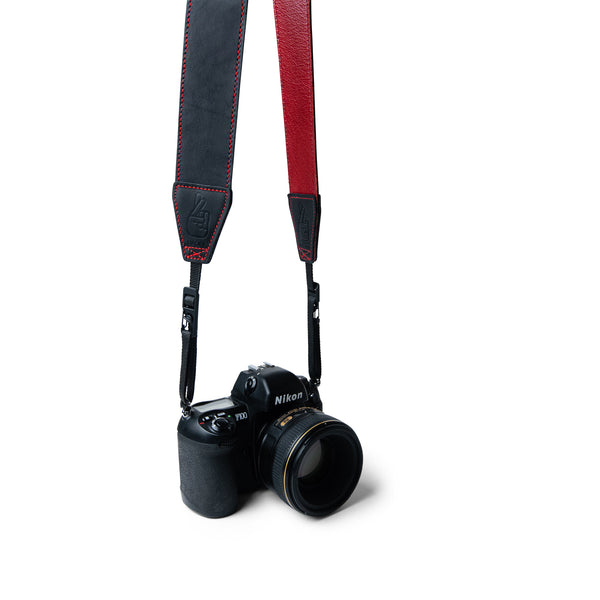 Wine Red Leather Camera Strap with Quick Release System by Lucky Straps Australia